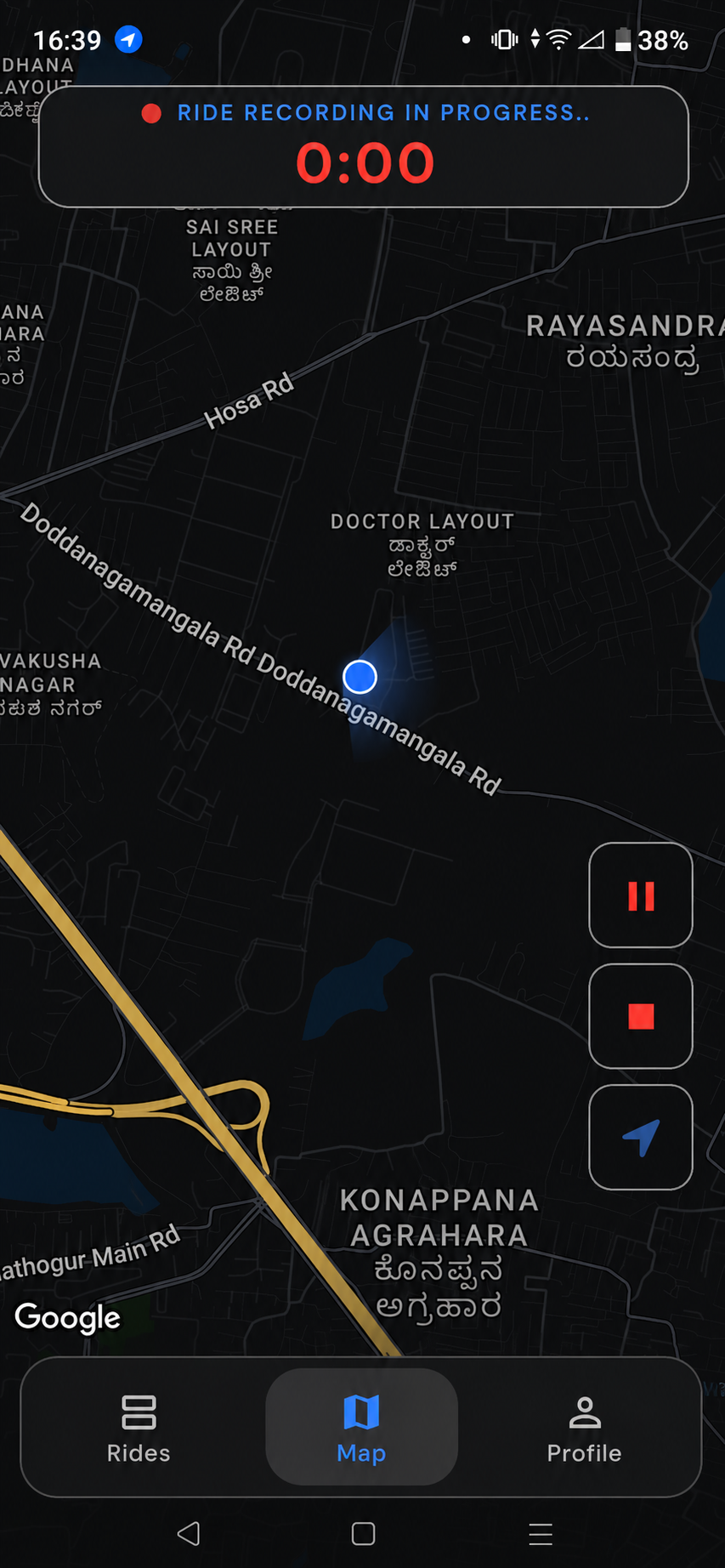 RideClan dark mode: Quick recording